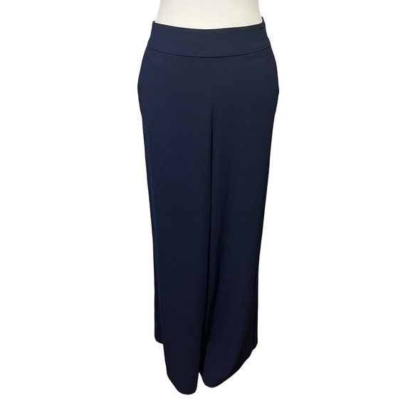 Mark Women's Wide Leg Palazzo Pants Pull On Stretch Navy Blue XL with Pockets - Picture 1 of 7